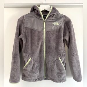 Kids North Face Gray Fleece Zip Hoodie